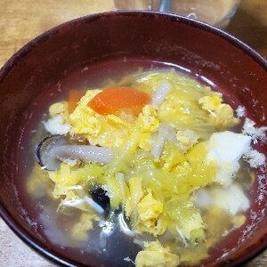 人参と椎茸の卵スープ